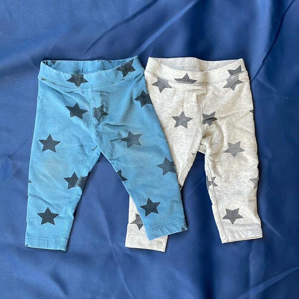 Two Primary Star Leggings (6-12 mos)